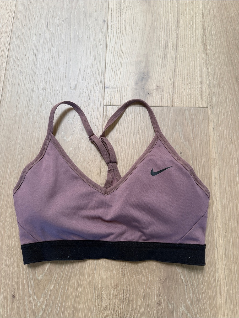 Nike Mauve/Pink V-Neck Sports Bra with Black Band